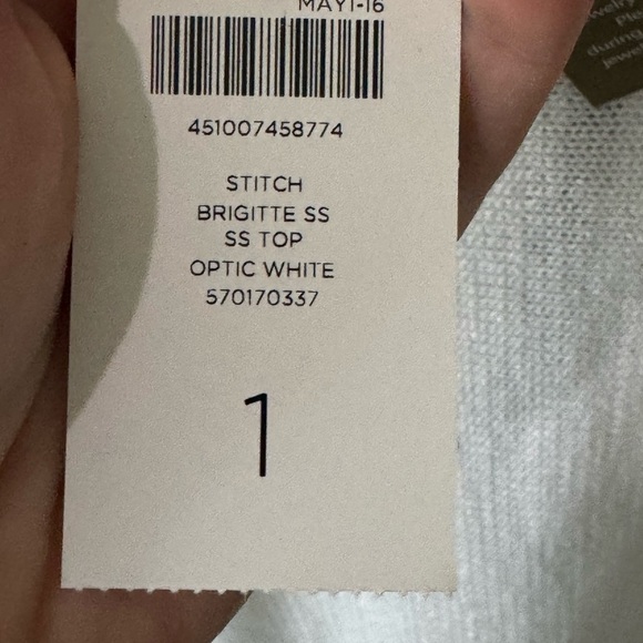 Chico's Easywear Ribbed White Short Sleeve summer sweater Tee - Picture 4 of 9